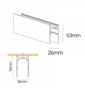 Carril para focos magnéticos 48V de superficie 1m negro
