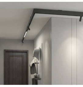 Conector unión L para carril de superficie Slim magnético negro