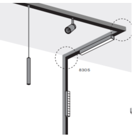 Conector interior para carril de superficie Slim magnético negro