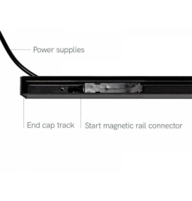 Conector inicial para unión de carriles magnéticos negro
