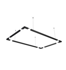 Kit de suspensión 2 hilos para carriles de superficie magnéticos negro