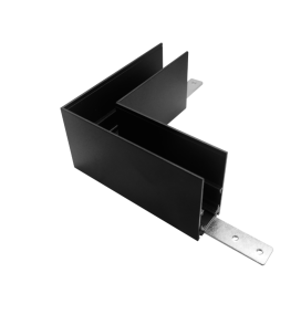 Conector unión L para carril de superficie magnético negro