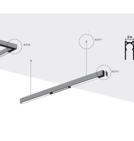 Tapas finales para carril de superficie o de empotrar magnético negro