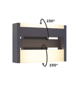 Aplique led de pared Lutec Conroy 17,8W antracita giratorio