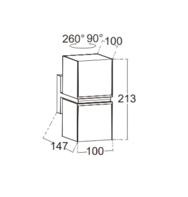 Aplique de pared led Lutec Cuba 24,4W antracita giratorio