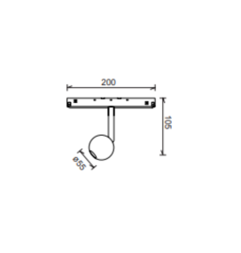 Foco led carril magnético Bola 7W negro/oro
