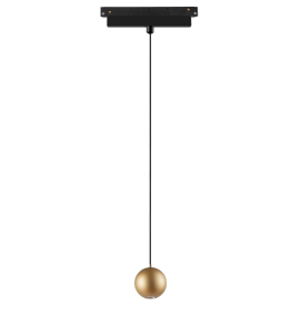 Foco colgante led carril magnético Bola 7W negro/oro