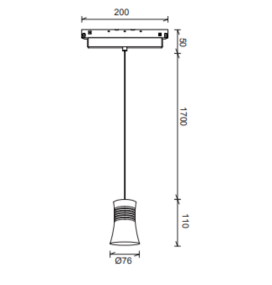 Foco colgante led carril magnético 12W negro/oro dimmable