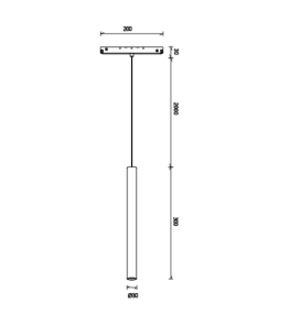 Foco colgante led carril magnético 5W negro
