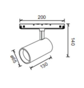Foco led carril magnético 20W negro/oro dimmable