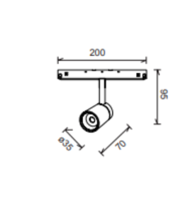 Foco led carril magnético 5W negro dimmable