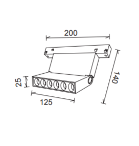 Foco lineal led carril magnético 10W negro