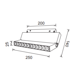 Foco lineal led carril magnético 20W negro