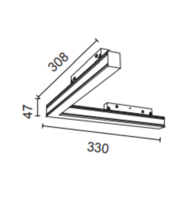 Foco Angulo difusor led carril magnético 16W negro