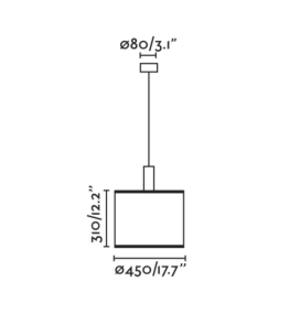 Lámpara colgante decorativa Faro Mambo 450 negra y ratán