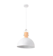 Lámpara colgante decorativa Faro Margot E27 blanca y madera