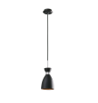 Lámpara colgante decorativa Faro Retro E14 negra y cromo