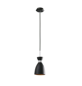 Lámpara colgante decorativa Faro Retro E14 negra y cromo