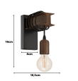 Aplique de pared Eglo Townshend 4 marrón y negro