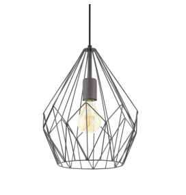 Lámpara colgante decorativa Eglo Carlton negra