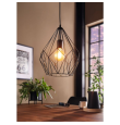 Lámpara colgante decorativa Eglo Carlton negra