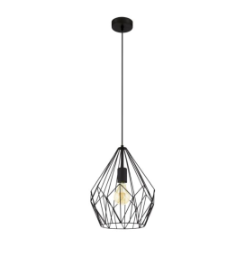 Lámpara colgante decorativa Eglo Carlton negra