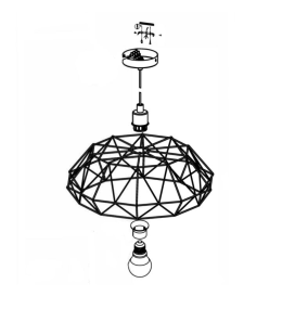 Lámpara colgante decorativa Eglo Carlton 2 negra