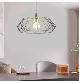 Lámpara colgante decorativa Eglo Carlton 2 negra