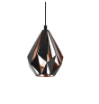 Lámpara colgante decorativa Eglo Carlton 1 negra y cobre