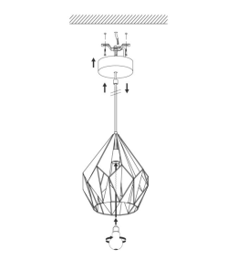 Lámpara colgante decorativa Eglo Carlton 1 negra y cobre