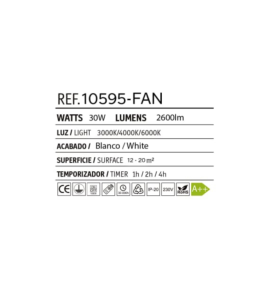 Ventilador led de techo Jueric Baku 30W blanco