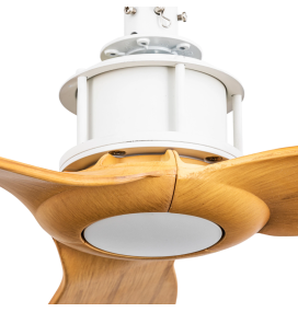 Ventilador de techo Faro Just Fan blanco y madera Ø128cm