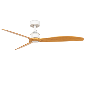 Ventilador de techo Faro Just Fan blanco y madera Ø128cm