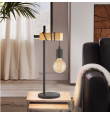 Lámpara de mesa Eglo Townshend madera y negra