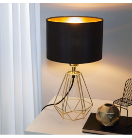 Lámpara de mesa Eglo Carlton 2 negra y oro