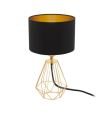 Lámpara de mesa Eglo Carlton 2 negra y oro
