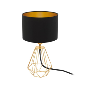 Lámpara de mesa Eglo Carlton 2 negra y oro