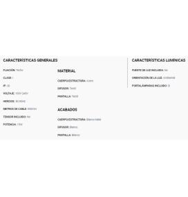 Lámpara colgante decorativa Faro Seven 400 blanca