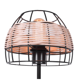 Lámpara de mesa Sotero negra y ratán