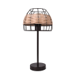 Lámpara de mesa Sotero negra y ratán