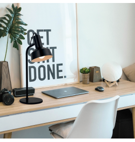 Lámpara de mesa Leana negra E14