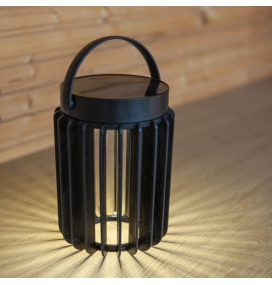 Lámpara led solar portátil Lutec Kozy 2,8W negra