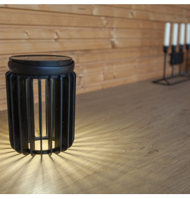 Lámpara led solar portátil Lutec Kozy 2,8W negra