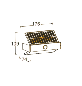 Aplique de pared led solar Lutec Arrow con sensor 2,3W negro