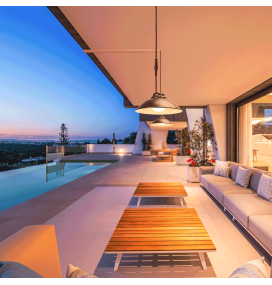 Lámpara led solar colgante 50W negro