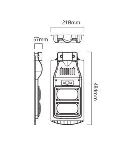 Farola led solar 100W con sensor de movimiento