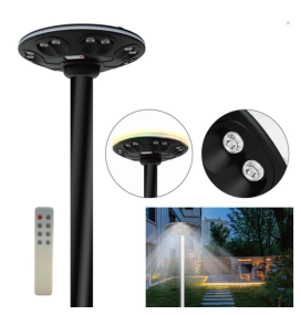 Cabeza de farola led solar 15W negra