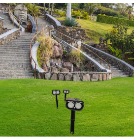 Aplique de pared y pica led solar 4500K IP65 negra