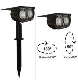 Aplique de pared y pica led solar 4500K IP65 negra