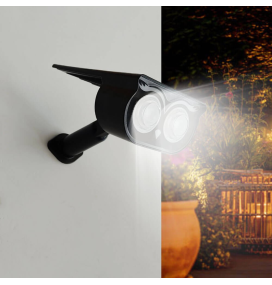 Aplique de pared y pica led solar 4500K IP65 negra